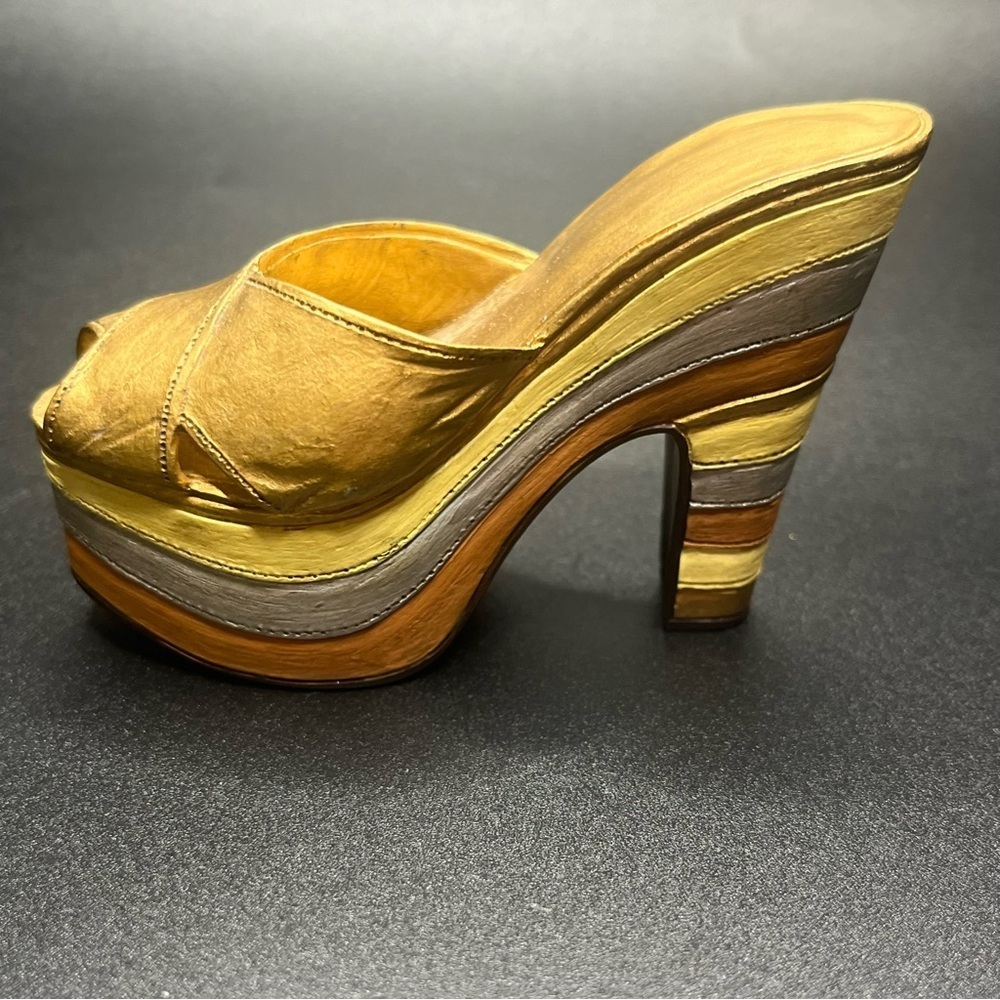 Raine Just The Right Shoe miniature lot gold mule floral shoe collectible decor - Picture 8 of 11